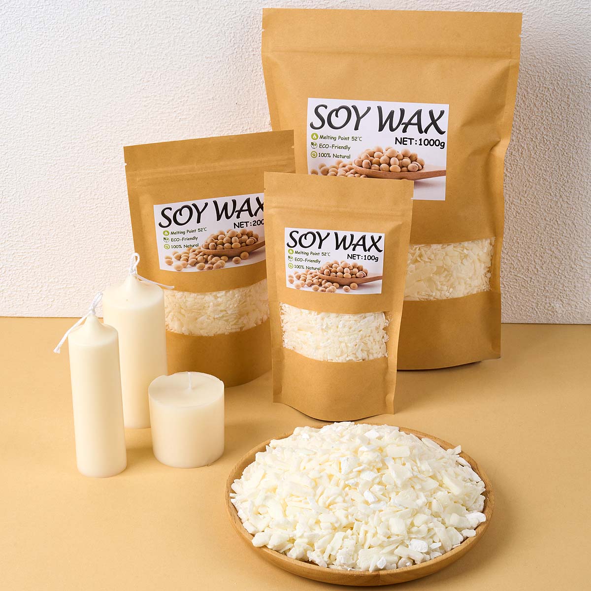 Candle Supplies Kit - 1 pond zuiver witte sojawas voor