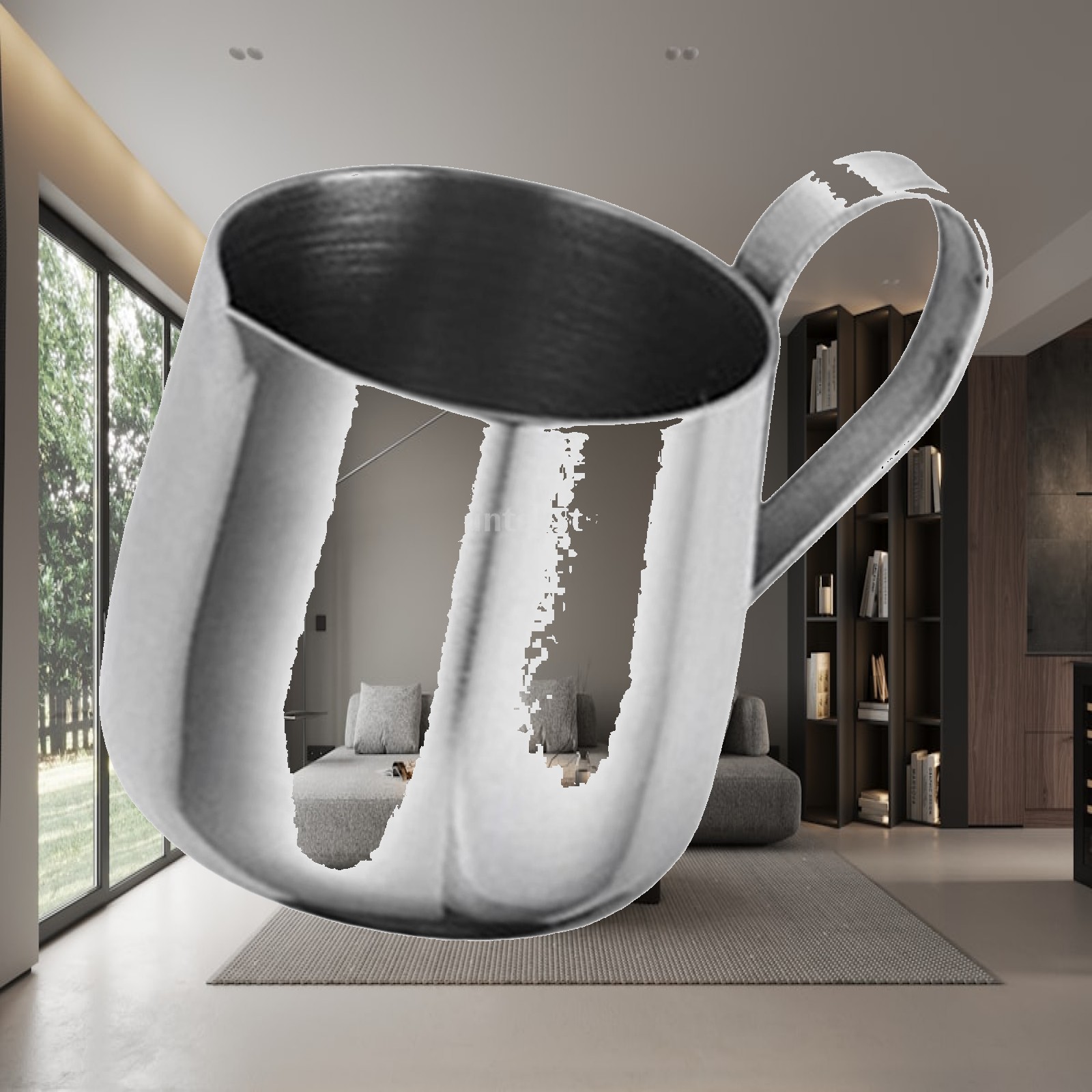 Pour Spout Pitcher - Espresso-stoomkan van roestvrij staal, melkopschuimer met