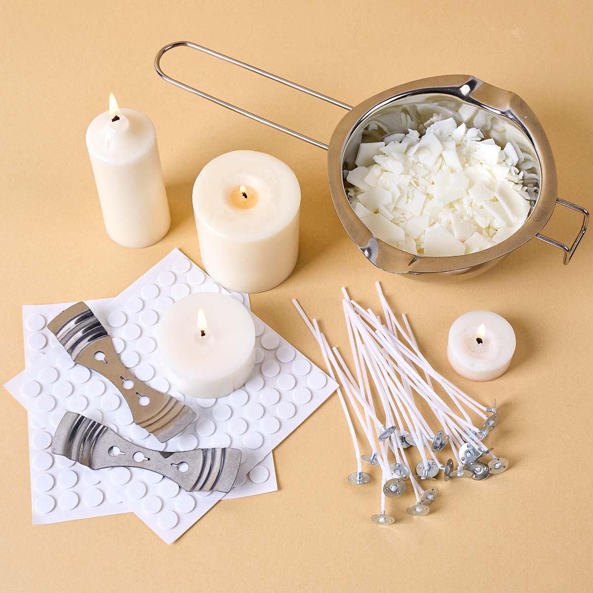 Candle Supplies Kit - DIY handgemaakte kaarsenmaakset met smeltkroes, waskern,