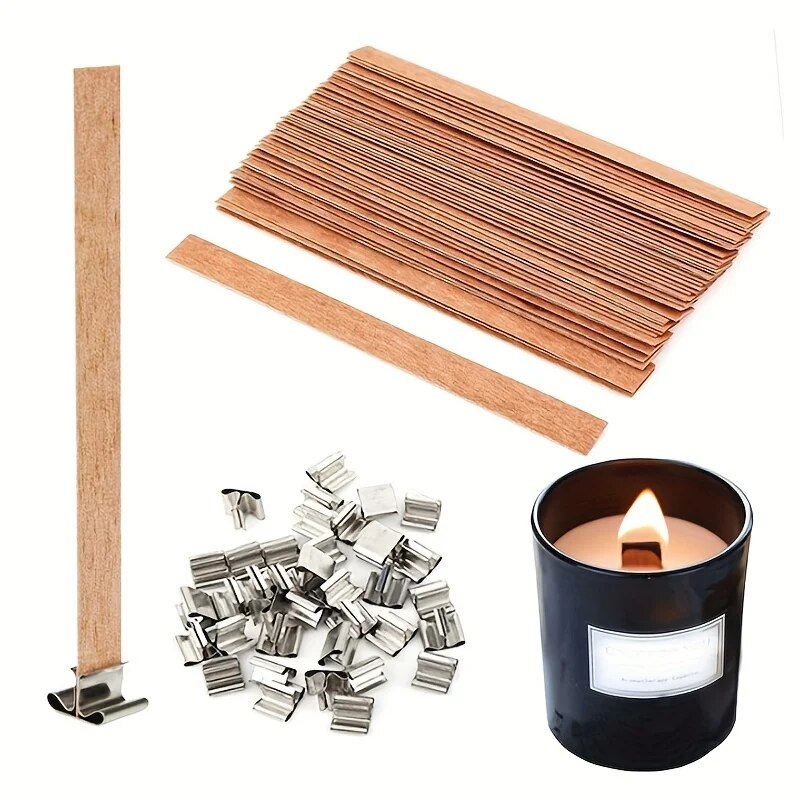 Candle Supplies Beeswax - 30 Stuks Hoge Kwaliteit Houten Kaarsenlont