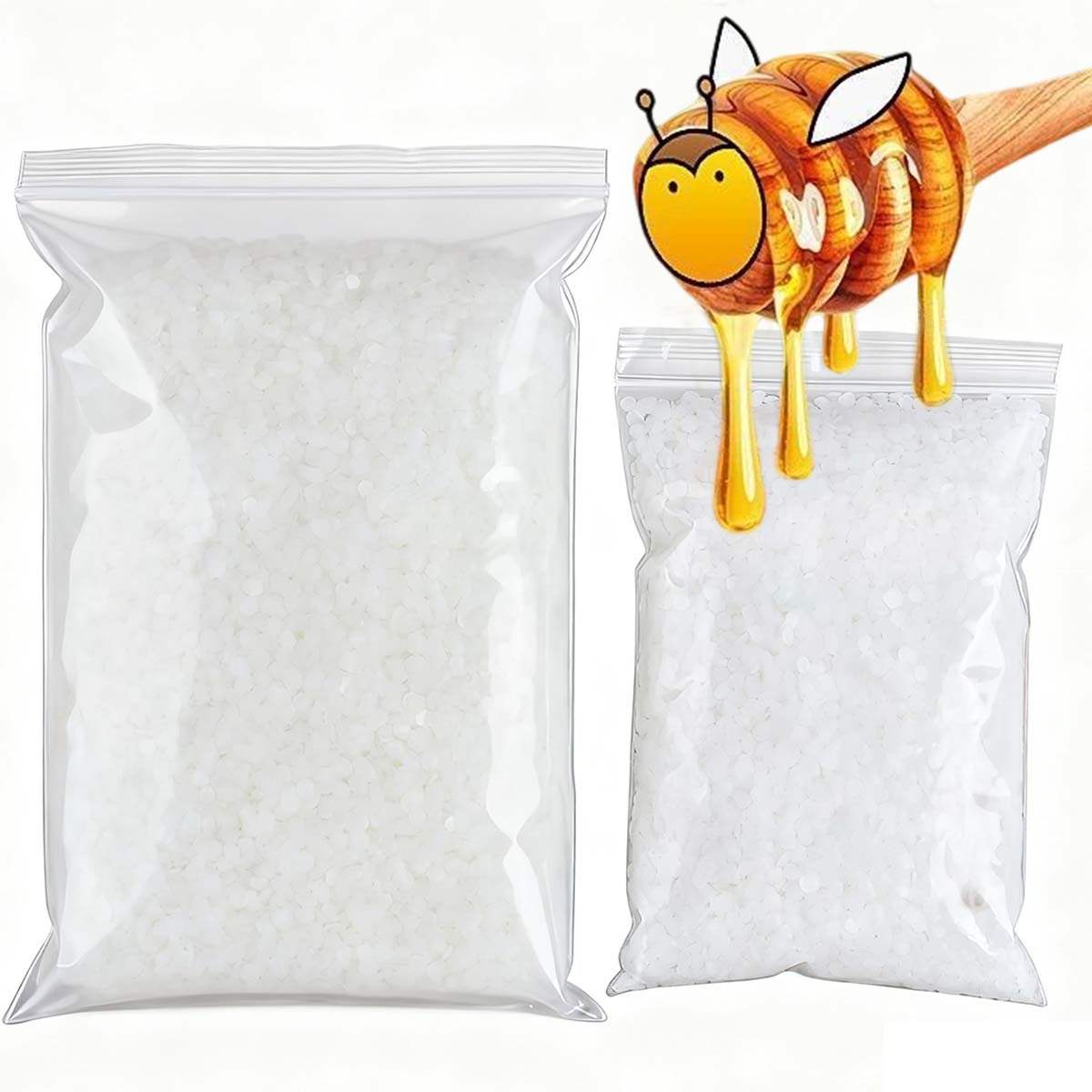 Candle Supplies Beeswax - 200g-1000g Witte Bijenwas Puur Natuurlijke Korrelige