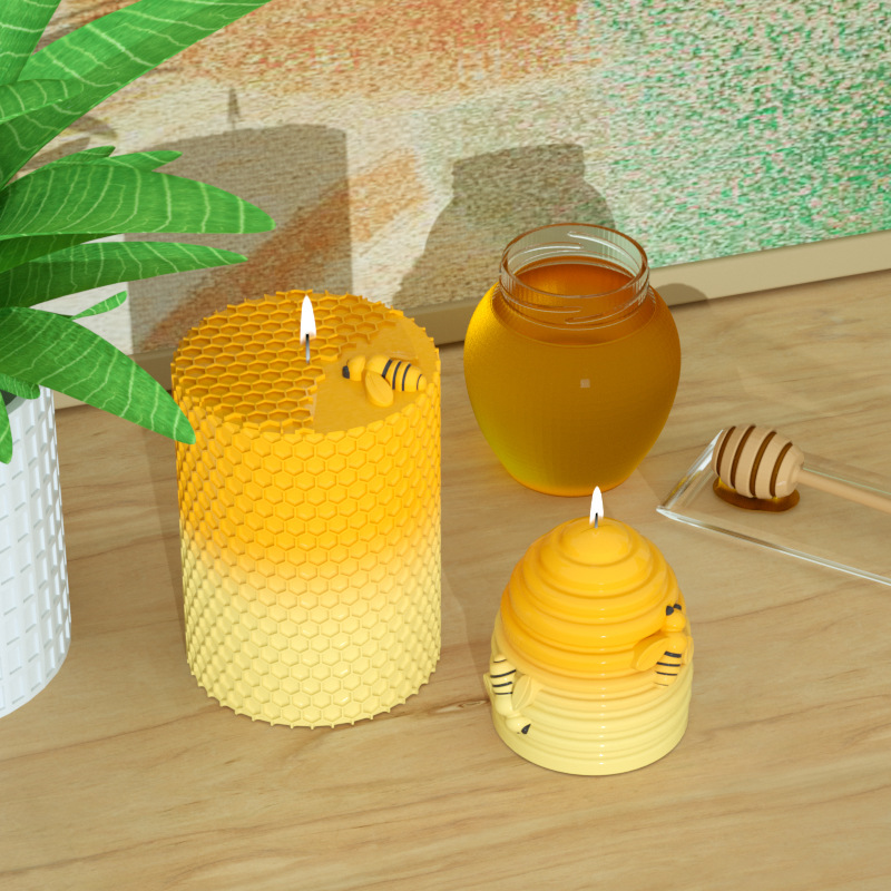 Candle Supplies Beeswax - Kaars Siliconen Mal 3D Bee Honingraat